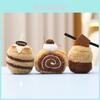 Cute Afternoon Tea Cake Plush Keychain With Soft Short Pile For Bag Decor