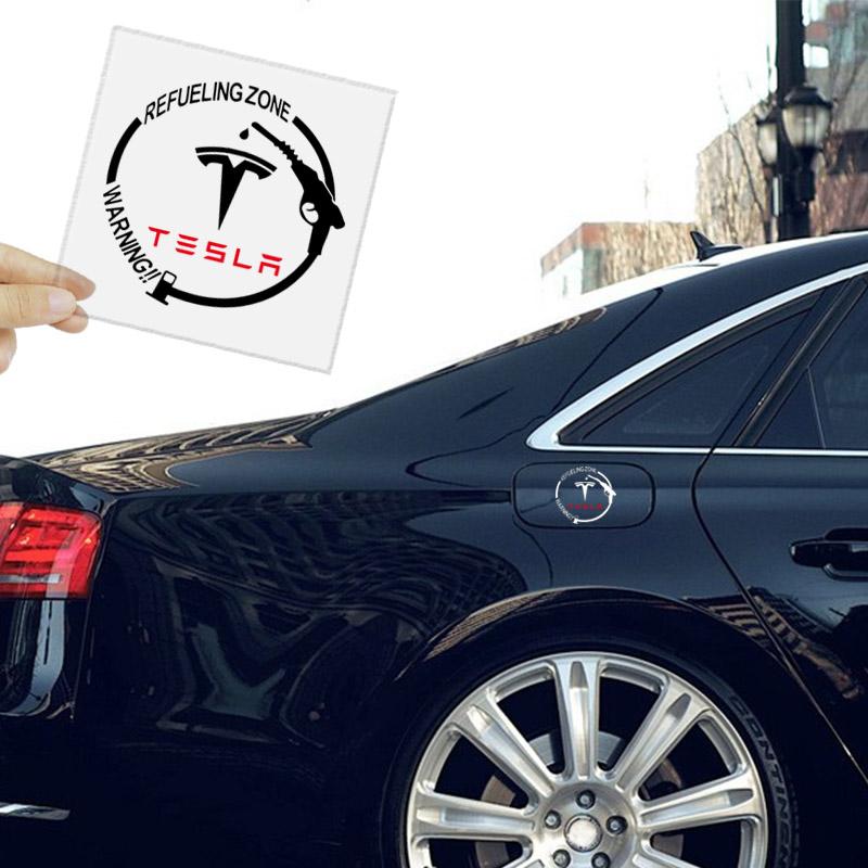 Car Badge Vinyl Reflective Fuel Tank Cap Stickers Decal Accessories For Tesla Model 3 Model S Model X Y Roadster Performance