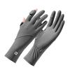 Women's UPF 50+ Anti-UV Cycling Gloves - Non-Slip, Breathable, Ice Silk, Thin, Long, Two-Finger Flip-Top