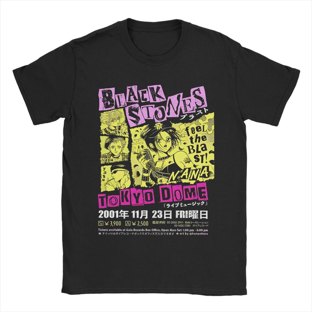 Black Stones Nana Mangaanime T Shirt Men Cotton Tops Casual Osaki Anime Kawaii Cartoon Round Neck Short Sleeve