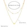 Gold Plated Layered Heart Pendant Beaded Chain Necklace