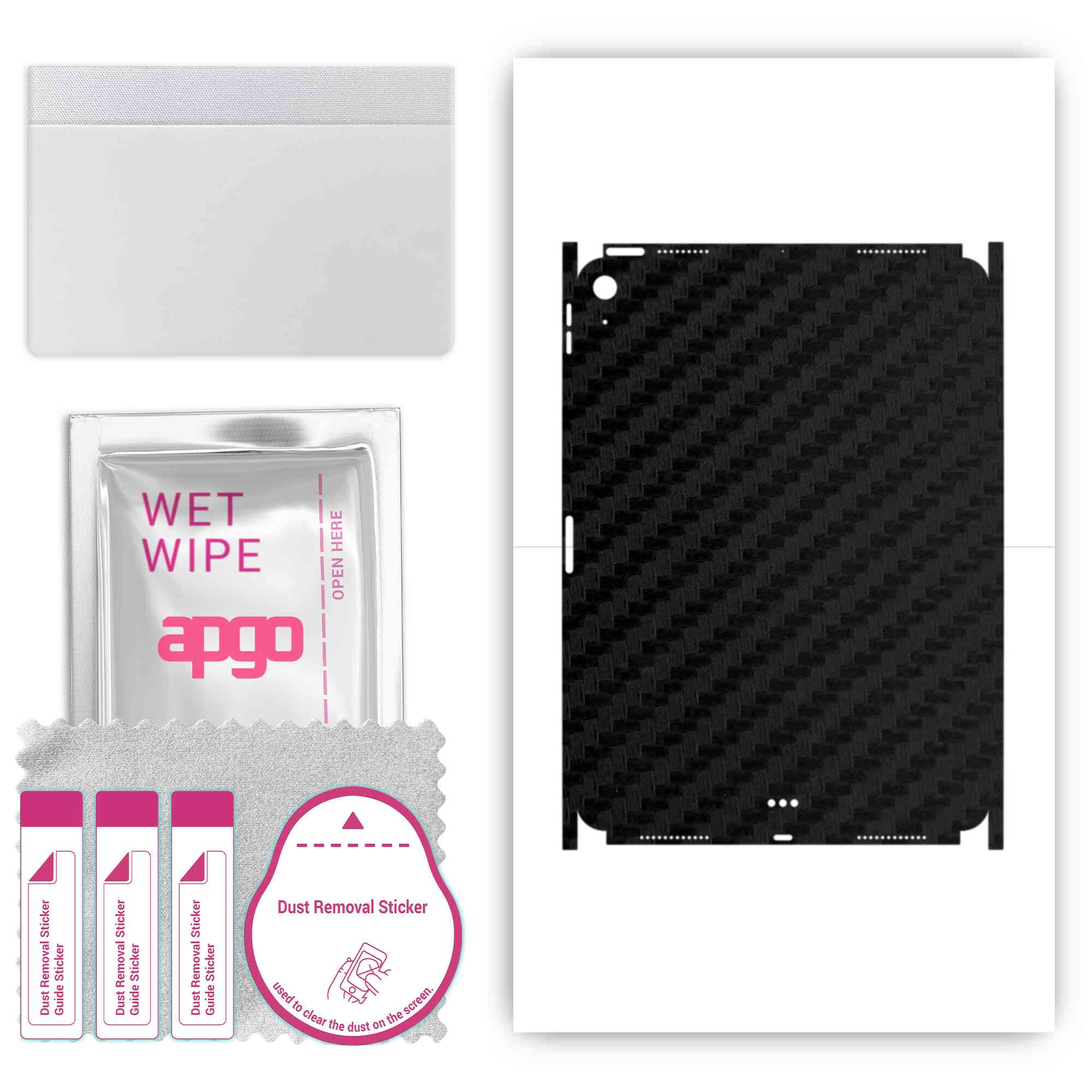 

apgo Protective Skin Sticker for the back+sides compatible with Apple iPad Air 2022, Full Wrap Film, Foil, Vinyl - Pattern Carbon Black