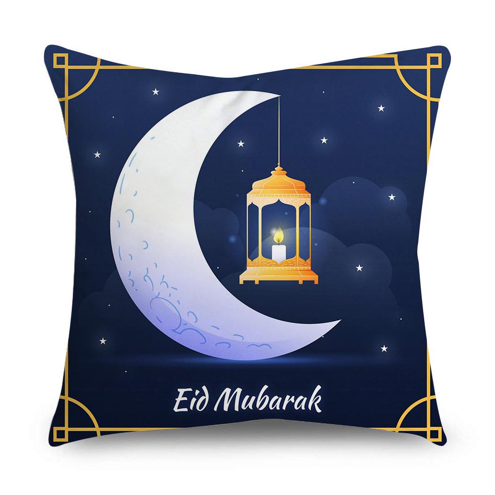 Islamic Eid Al Fitr Mubarak Ramadan Pattern Polyester Cushion Cover Home Living Room Sofa Decoration Pillow Cover