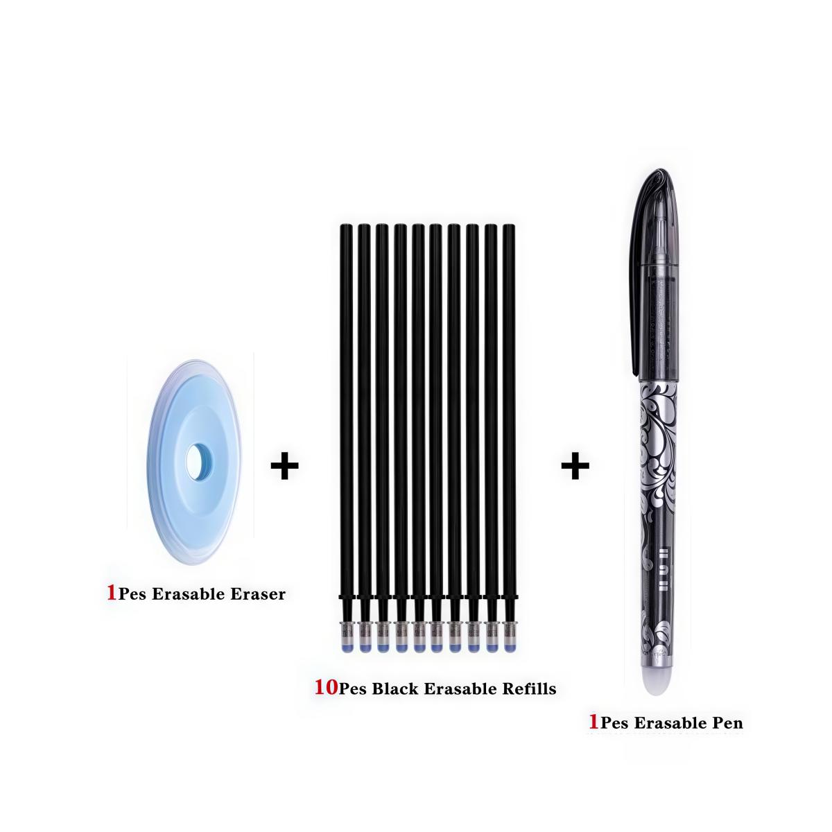 

12/53/55 шт./набор стираемых стержней для ручек 0,5 мм моющаяся ручка офисные школьные канцелярские принадлежности 12PCS black set