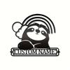 Custom Sloth Metal Wall Art Black Modern Decor Indoor Outdoor Gift