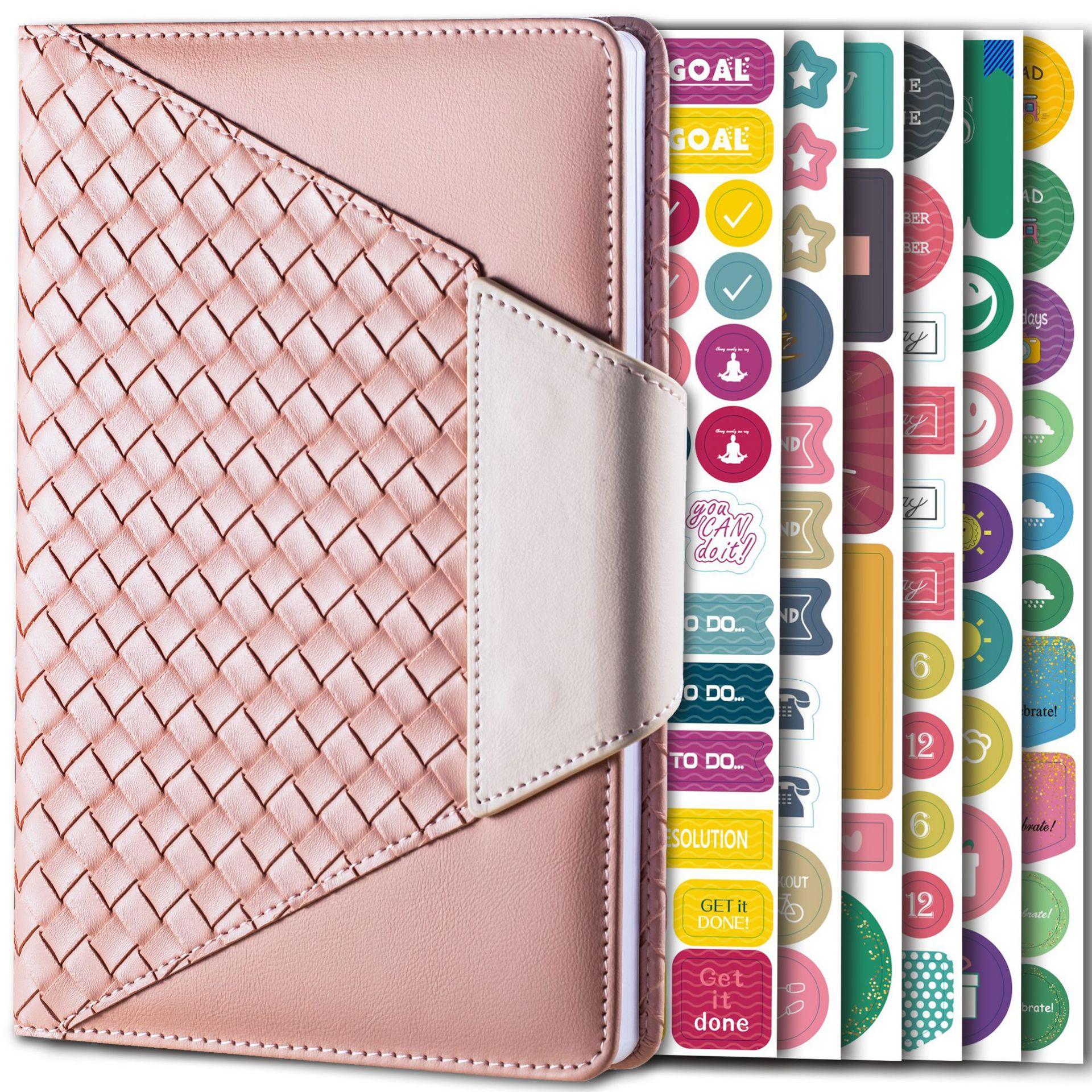 A5 Pu Leather Notebook Planner Binder With Gift Box Set 2023 Stationary Diary Custom Logo (as the picture,A5&A5)