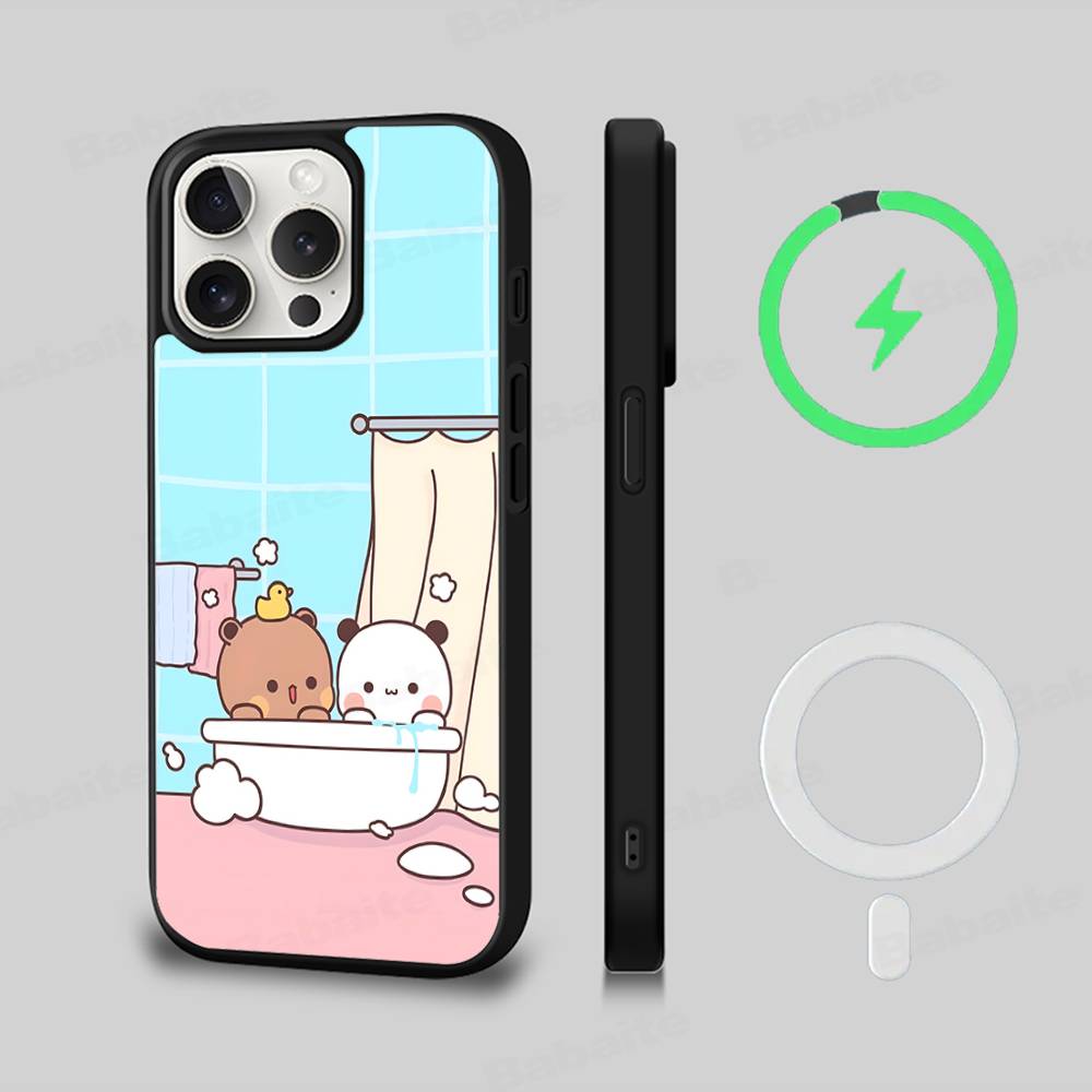 BUBU DUDU Cartoon Magnetic Matte Phone Case For IPhone 16 17 15 14 13 12 11 For Magsafe Wireless Charge Cover