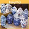 "highend Blue White Ceramic Tea Jar Moistureproof Sealed Perfect For Home Or Gift"