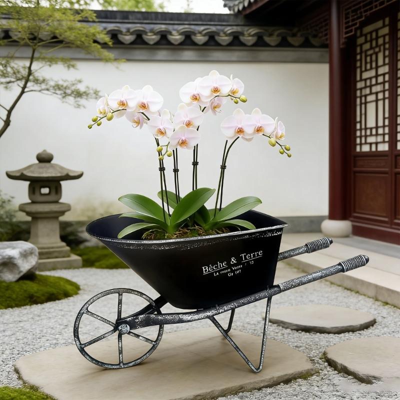 Antique Iron Metal Flowerpot Weather Resistant Iron Planter Flower Container For Balcony Garden Indoor and Outdoor Use