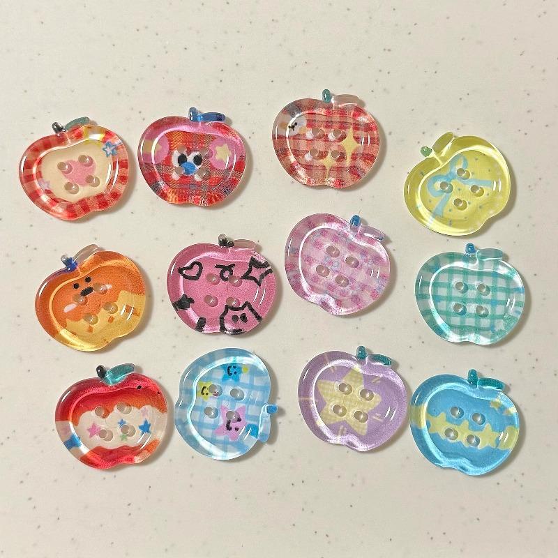 10Pcs 25mm Cute Fruit Shape Plastic Buttons for Clothing Coat Suit Jacket Scrapbooking DIY Crafts Handmade Decorations