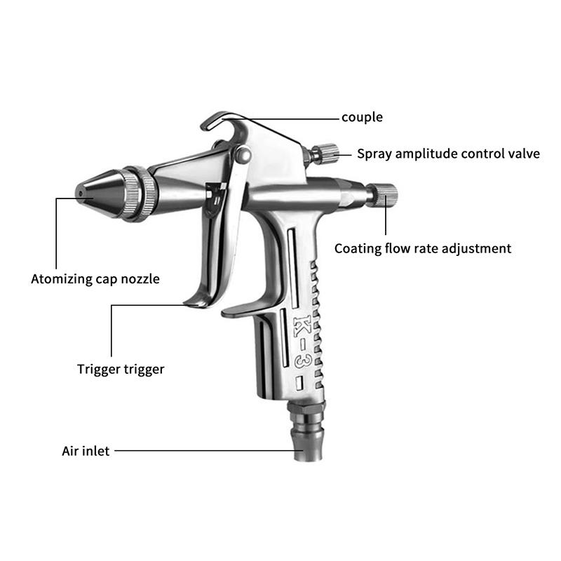125Ml Mini Spray Gun 0.5Mm Nozzle Pneumatic Sprayer Professional Car Painting Repair Airbrush