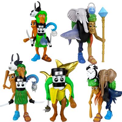 Tung Tung Tung Sahur Tralalero Tralala Italian Brainrot Monster Fusion Edition Anime Action Figure Cartoon Ornament Toy Gift