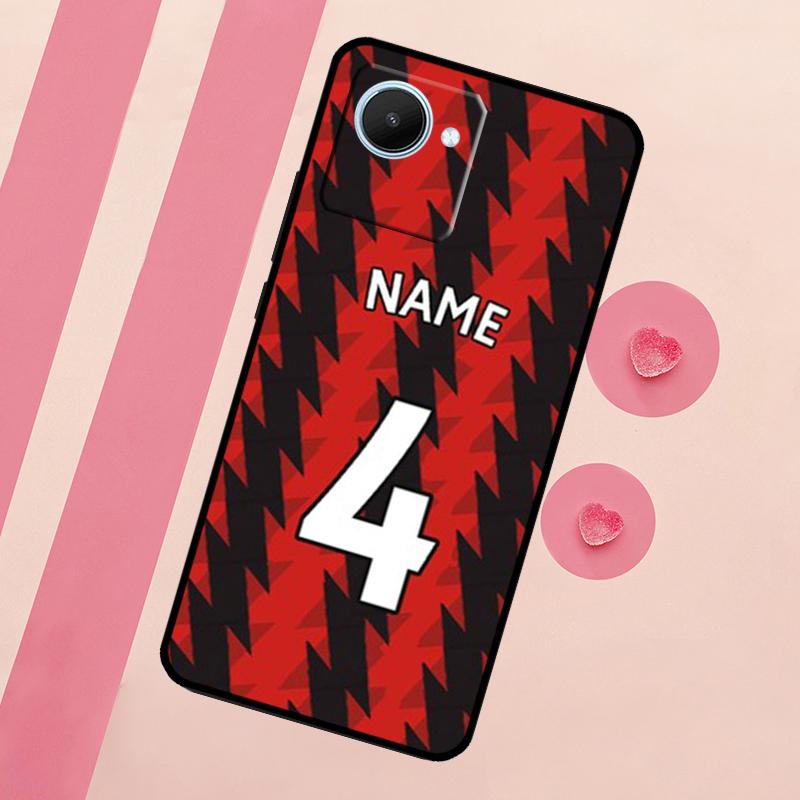 Custom Number Football Name Case For Realme 11 Pro Plus 10 9 GT Neo 5 3 3T C11 C15 C25s C21Y C30 C31 C33 C35 C53 C55