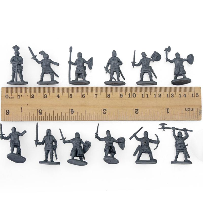 100 Stück/Set Antiker Soldat Miniatur Dekoratives Modell Party Treffen Dekoration Simulierter Schlachtfeld Mittelalter Ritter Stil TMZ