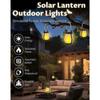 Solar Lantern Outdoor Lights, Dancing Flame Solar Lantern Outdoor Lights, Hemp Rope Hanging Flame Lamp, for Camping Pathway Garden Yard Decoror