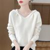 Women's Thick Versatile Wool-Cashmere Knit Hooded Pullover for Autumn/Winter