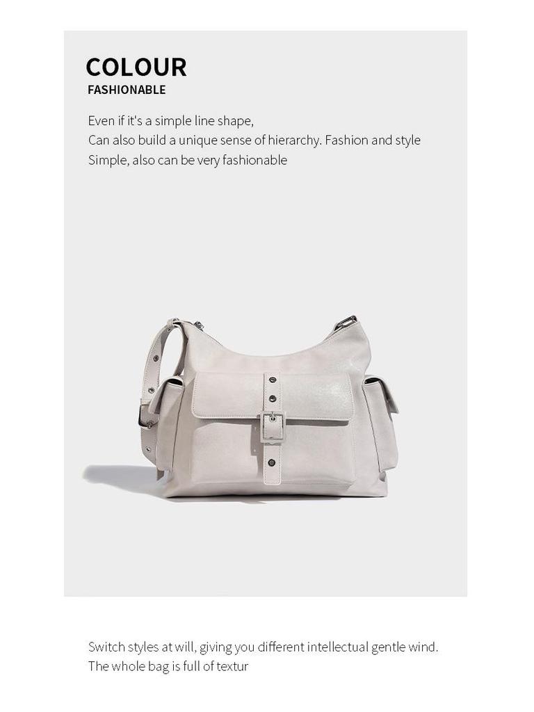 Autumn/Winter 2024 Retro Biker Pocket Bag: High-Capacity, Chic Crossbody for Fashionable Commuters