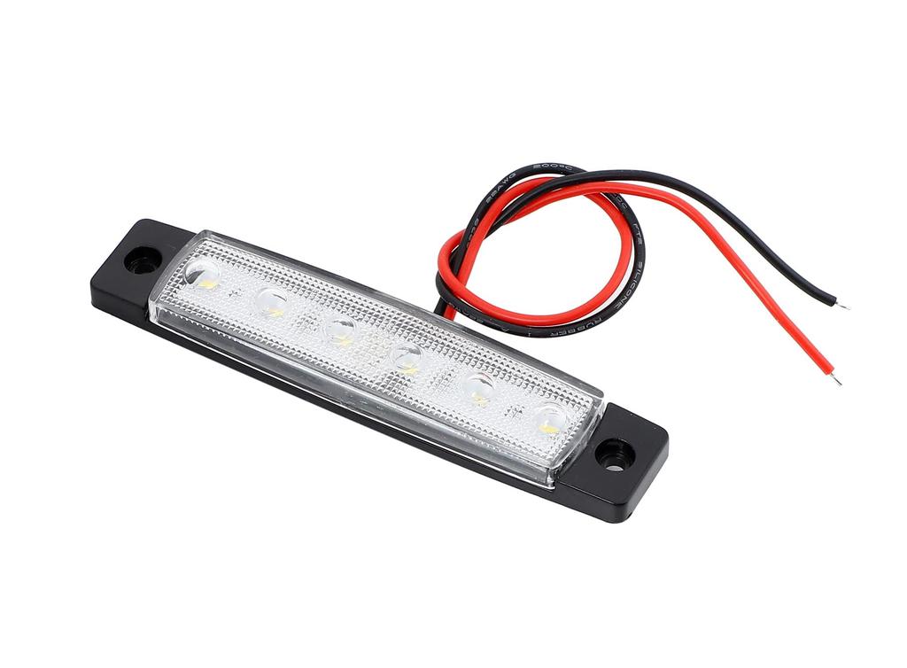 Car White LED Side Marker Lamp, 6 Rows Universal 10 Pack Trailer Light