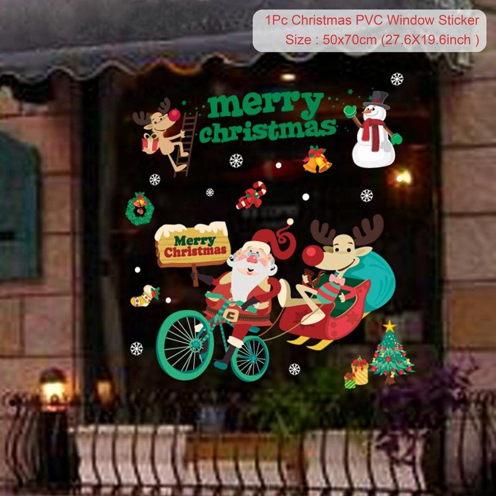 Christmas Window Sticker Merry Christmas Decorations For Home 2026 Cristmas Ornament Xmas Navidad Natal Gifts New Year 2026