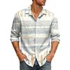 Men's Loose Fit Long Sleeve Shirt Vintage Style Casual Button Down Shirt with Spread Collar Suitable for Spring and Autumn