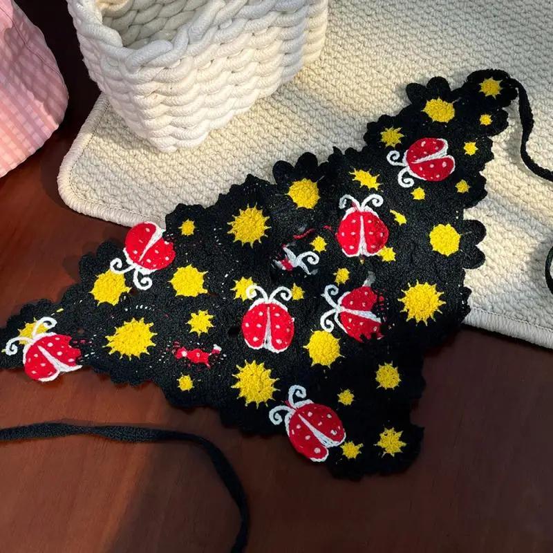 Dolce Carina Fatto a Mano Uncinetto Triangolo Vuoto Fascia per Capelli Asciugamano Donna Modello Fascia per Capelli Foulard Accessori per Capelli Gonna Tenda per il Lato B