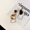 French retro black love pearl circle earrings medium antique temperament stud earrings women