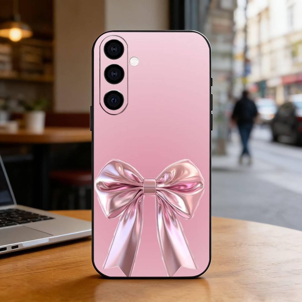 pink bows Phone Case For Samsung Galaxy A73,A72,A71,A70,A53,A52,A51,Soft Silicone Black Cover Samsung a31