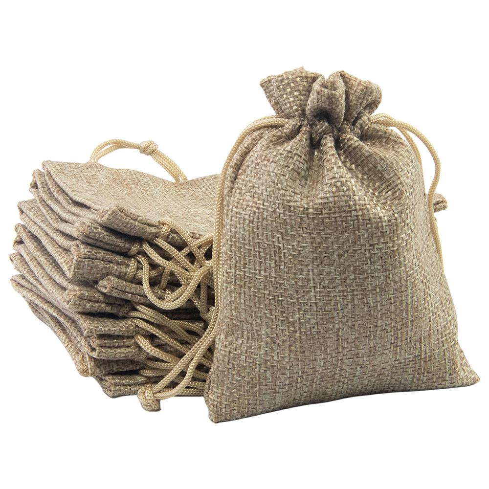 Dice Bag, 10pcs 93mm*125mm Jewellery Bags Burlap Pouch with Drawstring for Jewellery Tarot Dice Gift Packaging Bags