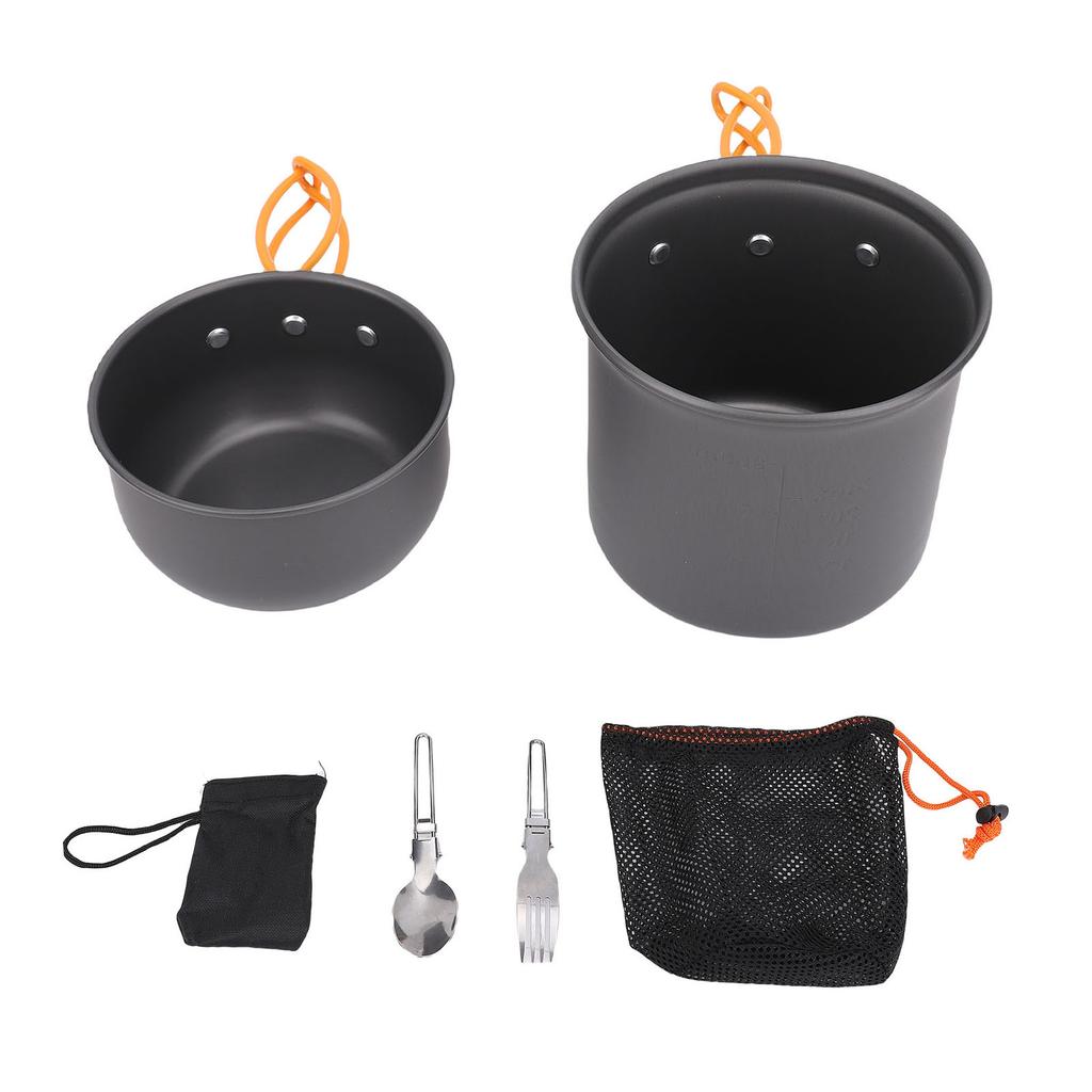 Camping Cookware Kit Aluminum Alloy Camping Pots Portable Picnic Stove Cookware Set for 1-2 People