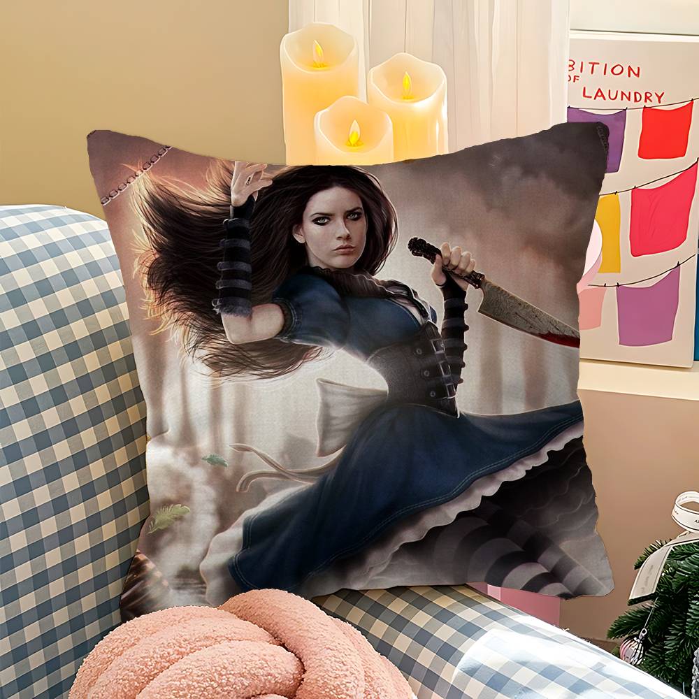 Game AAlice Madness Returns Pillow Gift Home Office Decoration Bedroom Sofa Car Cushion Cover Case X
