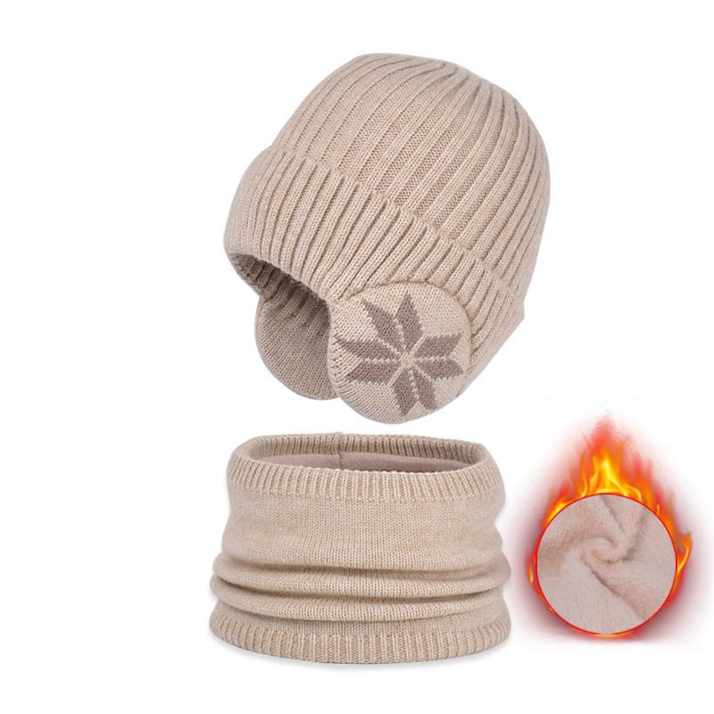Winter Knit Hat And Neck Warmer Set With Windproof Ear Protection For Women And Men