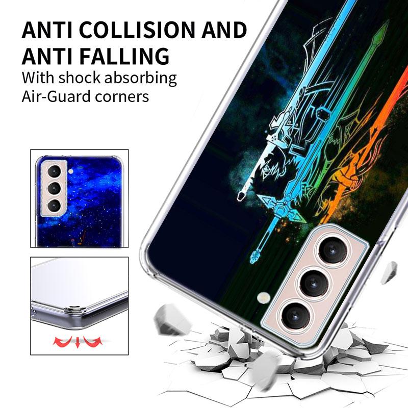 Sword Art Online SAO Anime Phone Case For Samsung S25+ Edge Galaxy S24 FE S23 Ultra Capa Shell S22+ S21 Plus S20 FE Cover Silico