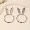 6 Piece Zinc Zinc Alloy Bunny Ear Napkin Holder 3 D Ear Napkin Buckle Creative Decorative Napkin Ring  Banquet