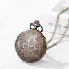 Roman Analog Antique Pocket Retro Bronze Pendant Watch with Keychain and Chain Necklace Perfect Gift for and Christmas Men's Watch - Birthdays,