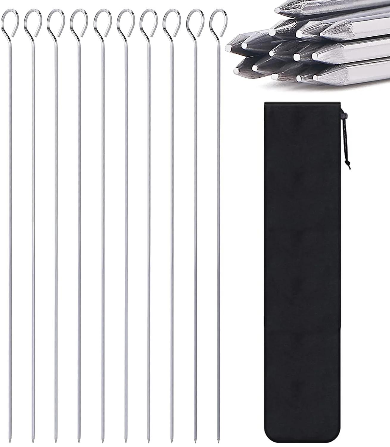 

Premium Stainless Steel Barbecue Skewers 36/40cm 10Pcs Twisted Spiral & Sharp Tip for Secure Grilling, BBQ Grill Accessories