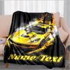 1PC Custom Name Car Design" Outdooor Flannel Blankets Throw Blanket All-Season Throw Gift Bedspread for Couch, Bed, Camping Holiday Birthday Gift