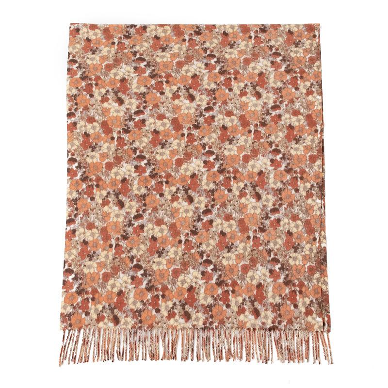 2024 Herbst/Winter Neuer Kaschmir-Imitat Schal Warm Bedruckt Nackenschutz Stola Damen Europäische Und Amerikanische Mode Pendler Schal