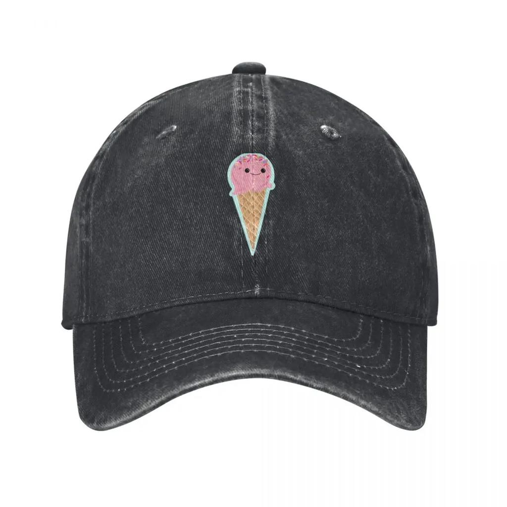 Cute ice cream cone Baseball Cap luxury Women cap tactical cap Golf Hat Unisex Sunscreen Unisexs Caps Womens