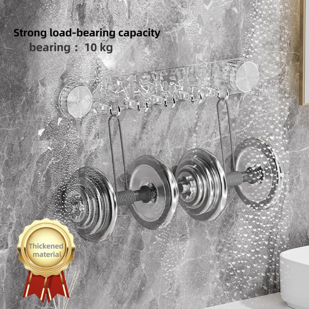 Bathroom Wall Hole-free Door Swivel Suction Cups Strong Load-bearing Rows of Hooks Bathroom Corrugated Non-marking Sticky Hooks