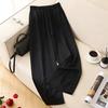 Pantalons stylés à taille haute, coupe ample, raccourcis, jambes larges, pour femmes d'âge moyen et âgées - Confort Printemps/Été