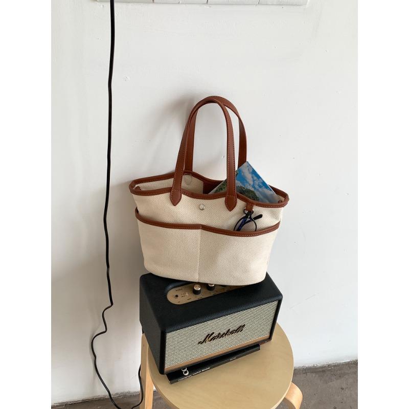 

Tote canvas bag large capacity work fashion shoulder messenger bag women go out commuting versatile handbag women коричневый