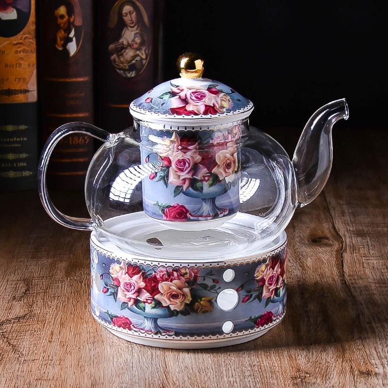 Gold-Painted Bone China Coffee Cup And Saucer Set British Ceramic Flower Tea Cup Afternoon Tea Set Black Tea Cup Flower Teapot
