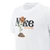 Nike Letter Logo Floral Print Crew Neck Short Sleeve T-Shirt Kids Tops White FJ8885-100