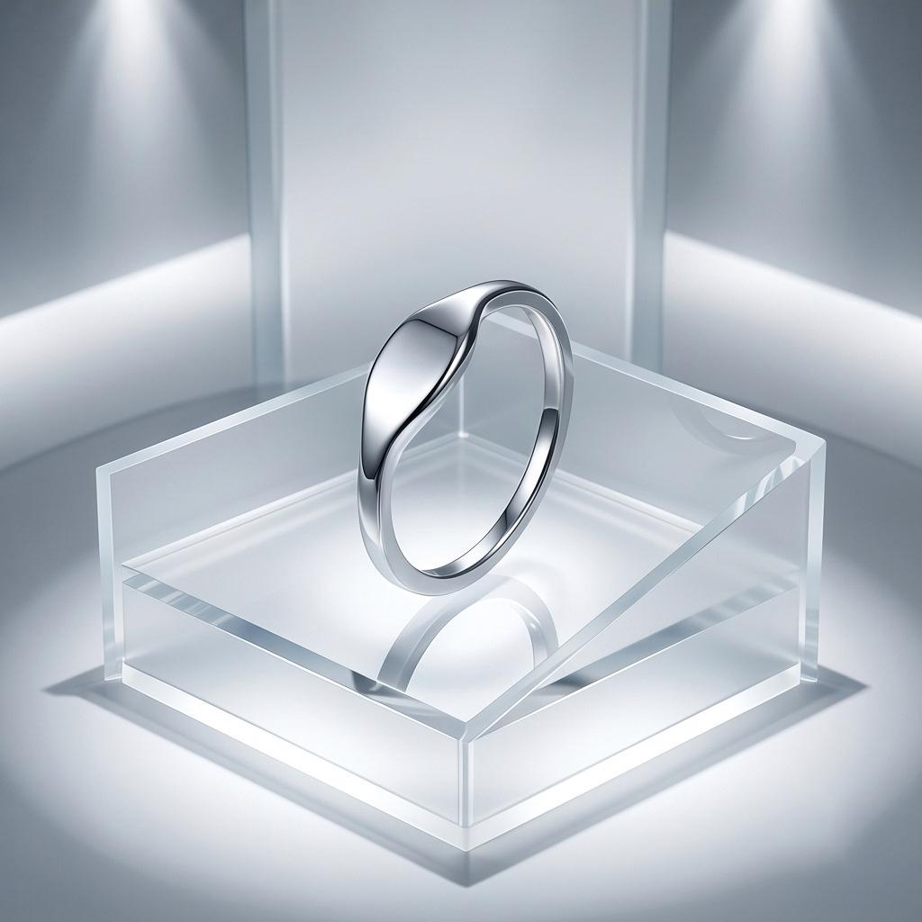 2026 Smooth Oval Titanium Steel Women s Stackable Index Finger Ring Size 7