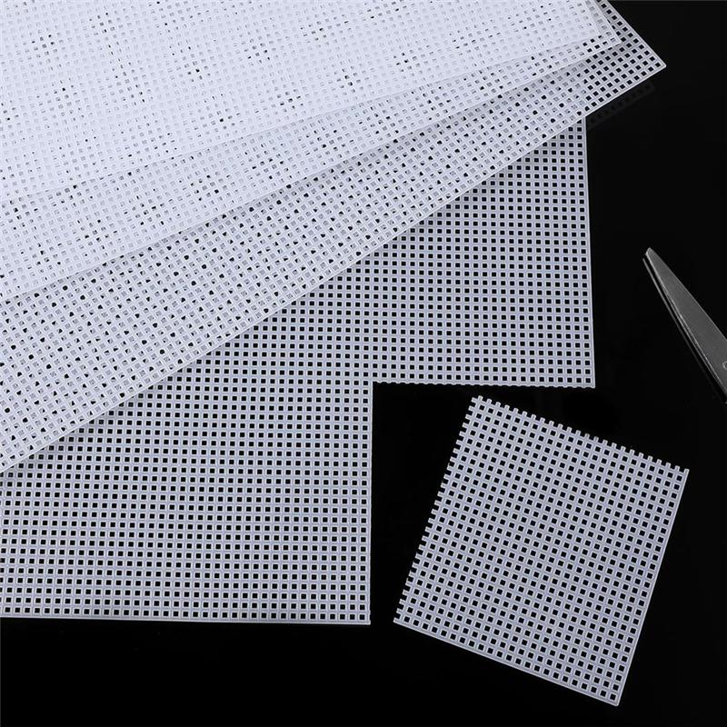 Good-Plastic Mesh For Embroidery Plastic Canvas White Mesh For Acrylic Yarn Handmade Knitting Crochet Project Making
