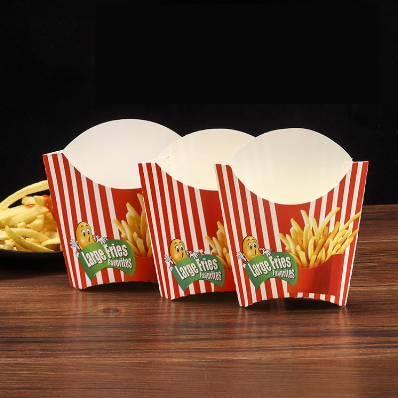 50 Stück Papier Pommes Schachtel Einweg Papier Charcuterie Becher Obstsalat Verpackungsbox DIY Pommes Halter Food Truck Paket