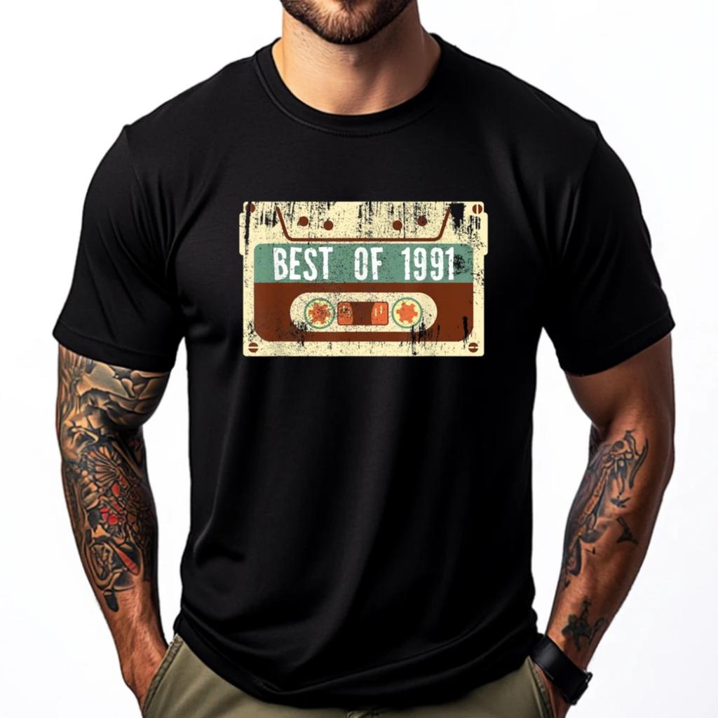 Retro Best Of 1991 29 Years Old Birthday Cassette Luxury Designer Men's Clothing 2025 Gift
