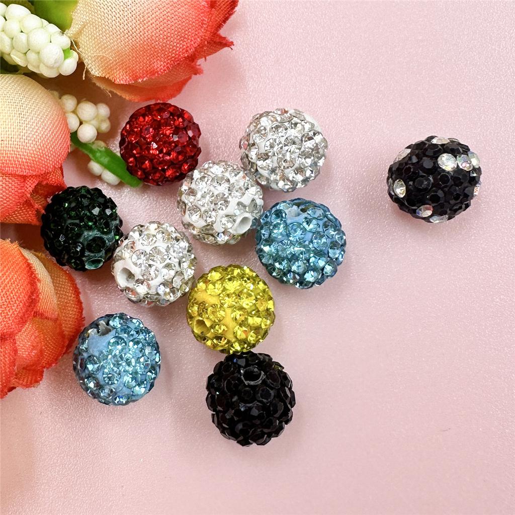 10mm Runde Discokugel Spacerperle Strass Disco Tschechischer Kristall 30 Stück Pave Ton Perlen