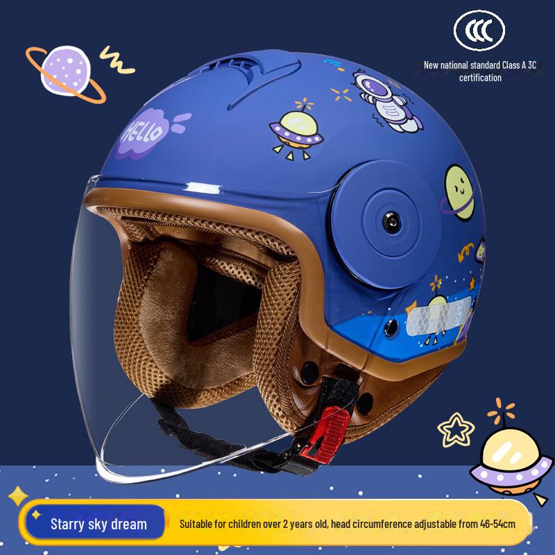 Kids' Motorcycle Helmet - Cartoon Design for All Seasons