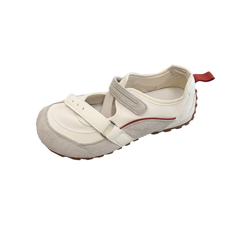 Spring and Summer Color Matching Shoes Women's Hollow Velcro Ballet Training Shoes Sports Shallow Mouth Casual Shoes Women's Shoes